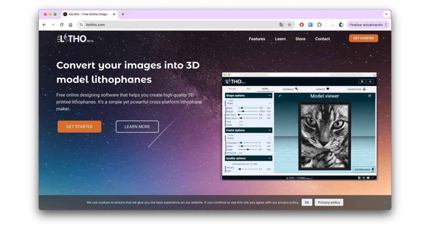 captura de pantalla de la portada de itslitho.com