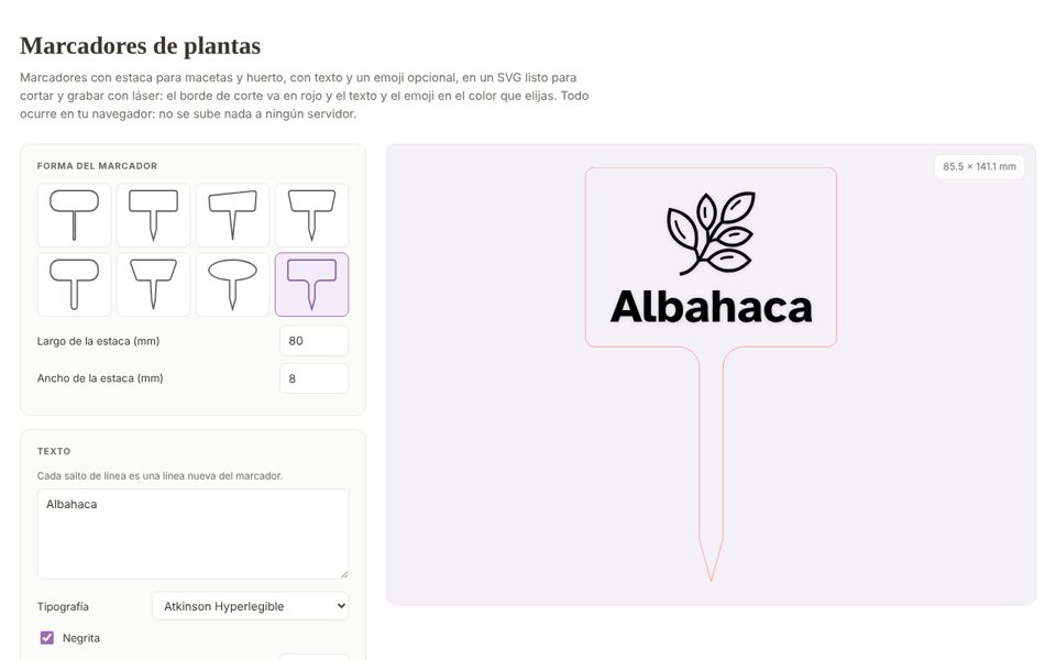 Vista previa de Marcadores de plantas