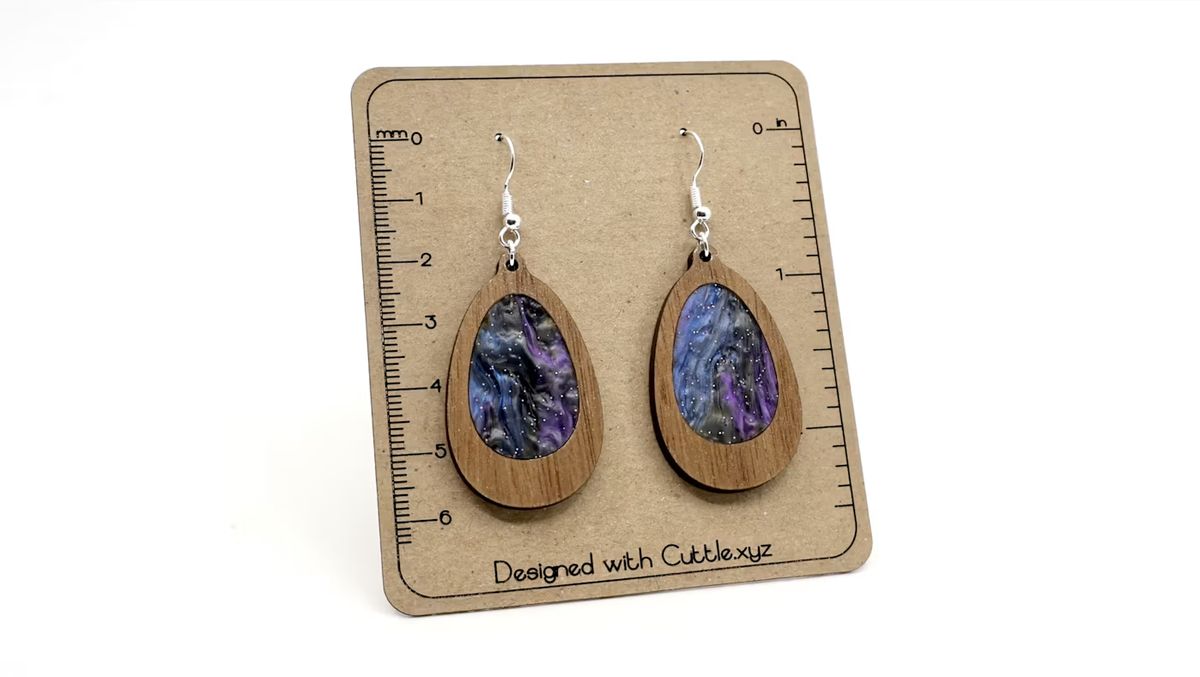 Vista previa de Rounded Teardrop Inlay Earrings