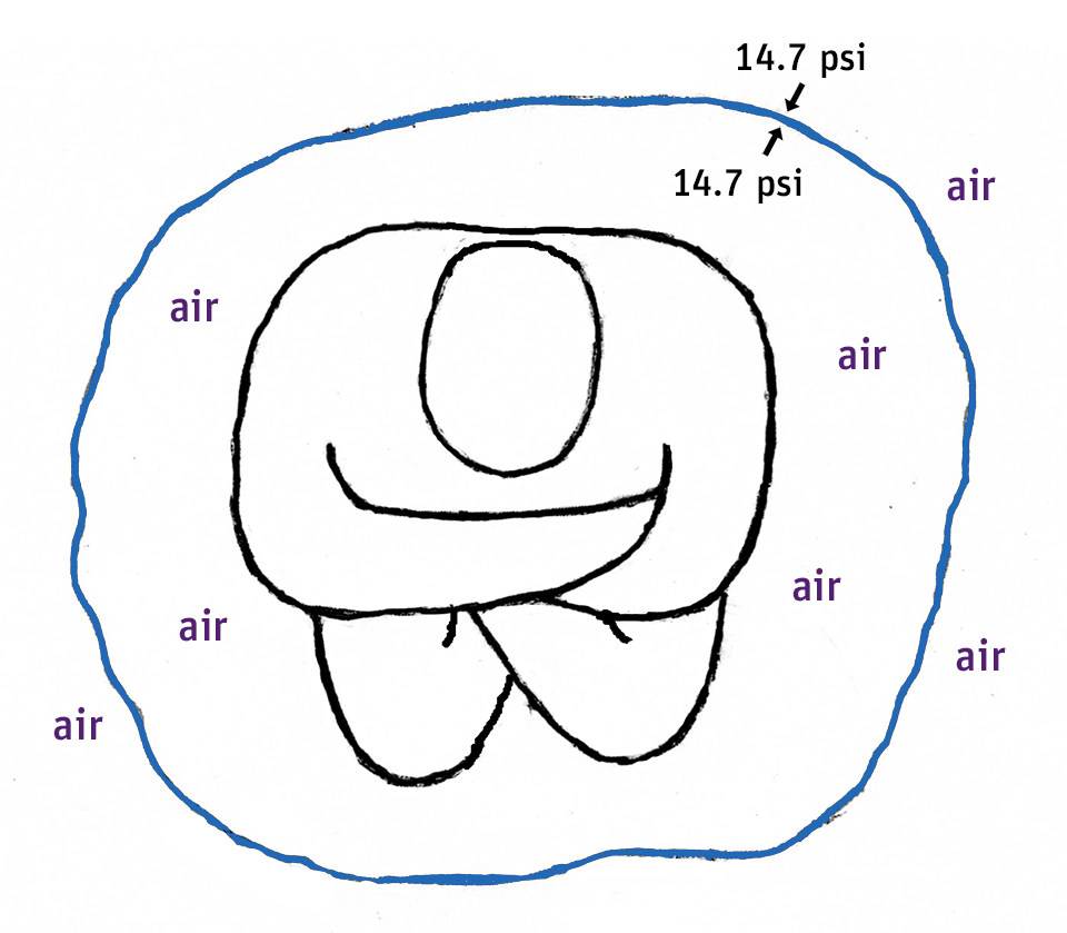 Figura 1: Esquema de presiones